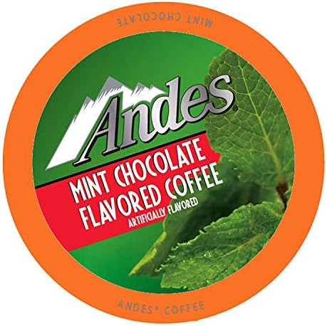 Andes Mints Chocolate Mint Flavored Coffee Pods, Compatible with K Cup Brewing Machines Including 2.0, Single Serve Peppermint Flavor Enhanced, 40 Count