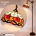 WERFACTORY Tiffany Floor Lamp Red Tulip Flower Stained Glass Arched Lamp 12X18X64 Inches Gooseneck Adjustable Corner Standing Reading Light Decor Bedroom Living Room S030 Series (A)