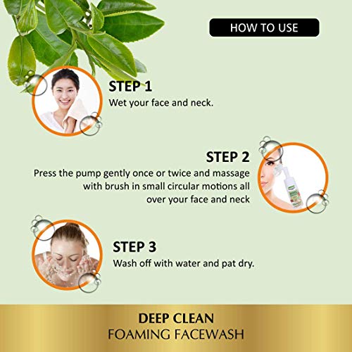 Image of PANCHVATI Foaming Face Wash with Built-In Face Brush for Deep Cleansing, 150 ml - No Parabens, No Sulphate, No Silicones & Color
