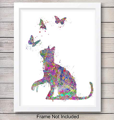 Butterfly Cat Wall Art Print Colorful Buy Online In Faroe Islands At Desertcart