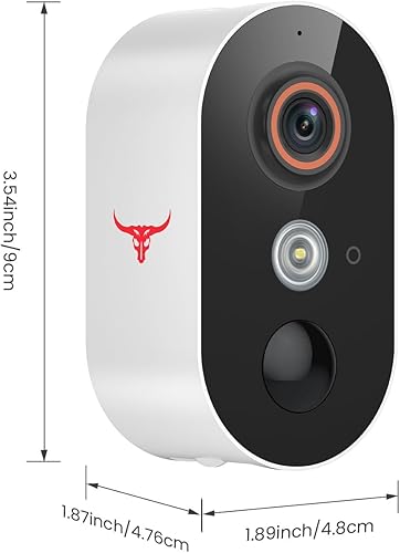 Miniatura 2 de TrendBuzz Cámara de seguridad inalámbrica 1080P con detección humana AI, visión nocturna a color, detección de movimiento PIR, conversación