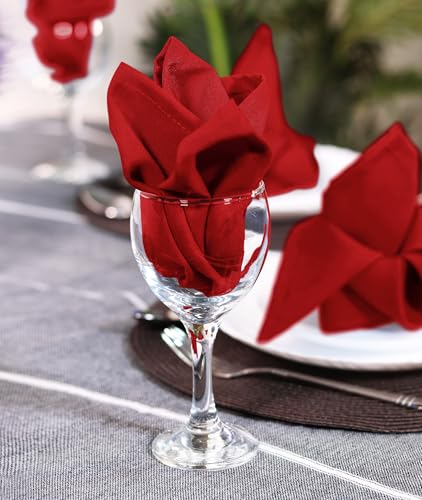 image for Utopia Home Red Cloth Napkins (12 Pack, 17x17 Inches), Ideal Dinner Na