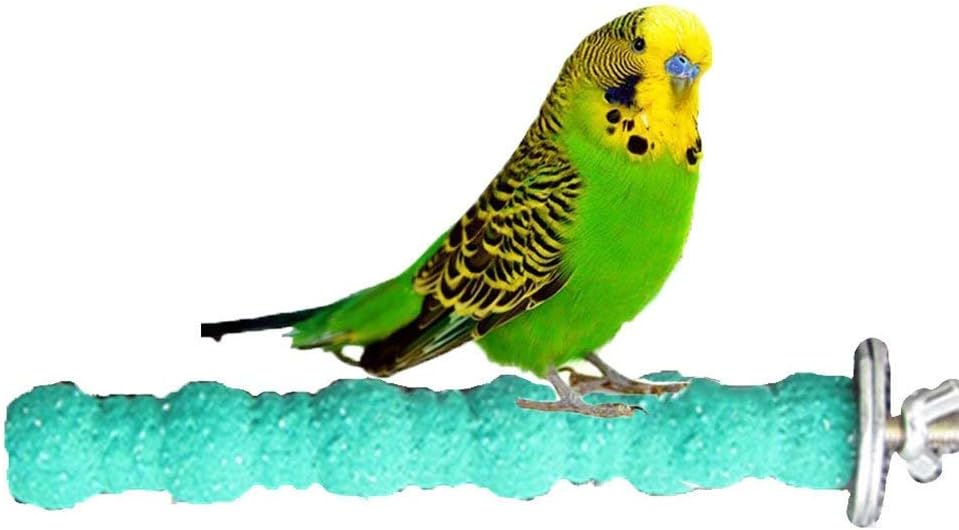 Hypeety Wood Perch Stand Paw Grinding Stick Toy Colorful Pet Bird Cage Stand Platform for Bird Parrot Budgies Parakeet Cockatiels Cage…