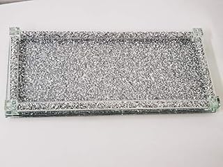 Deenz Full Crushed Diamond Rectangle Tray Candle Holder, Home Décor 39X18Cm Elegant Addition To Your Home- Best Gift