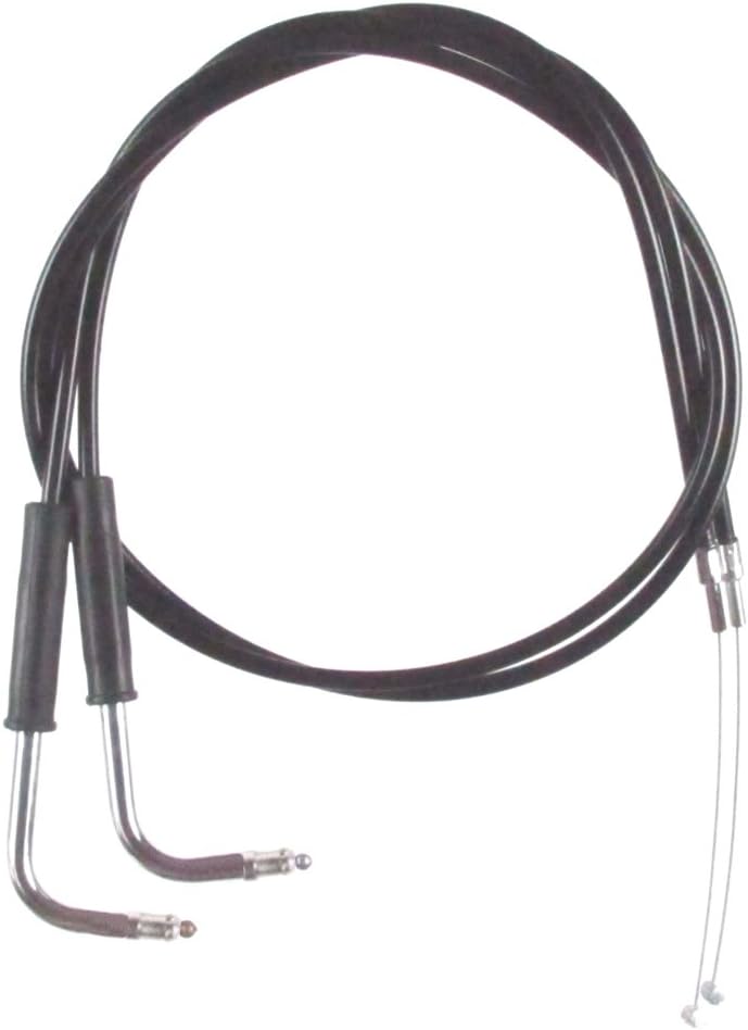 Black Vinyl Coated +4" Throttle Cable Set for 1999-2006 Harley Sportster 883 Custom models - HC-0332-0140-883C