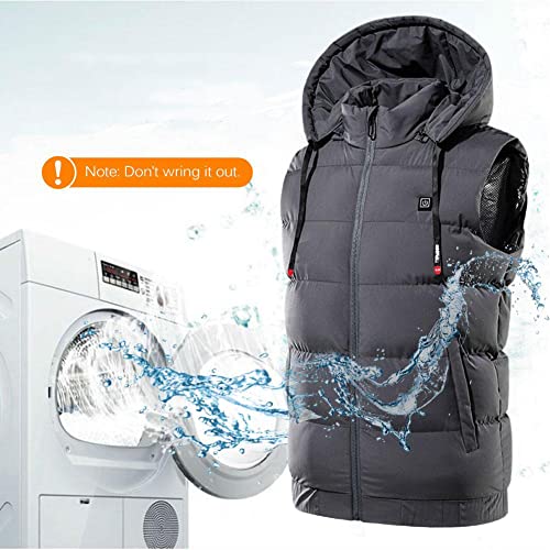 Chaleco calefactable USB unisex con 3 niveles de temperatura ajustable para invierno 6