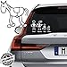 Cavallo Vetro Auto Famiglia StickersFamily Stickers Family Decal - Bianco Opaco