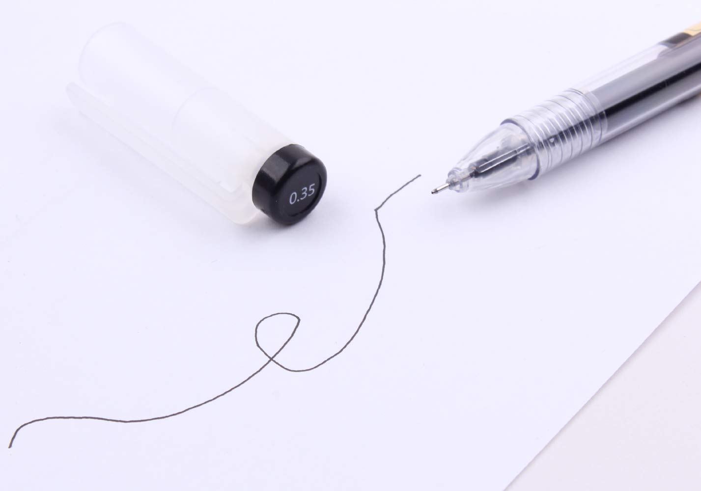 Bolígrafos de tinta de gel de 0,35 mm, tinta negra, extrafina, bolígrafos de tinta de gel, bolígrafos de tinta de gel, para oficina, escuela, suministros de papelería, paquete de 12 unidades