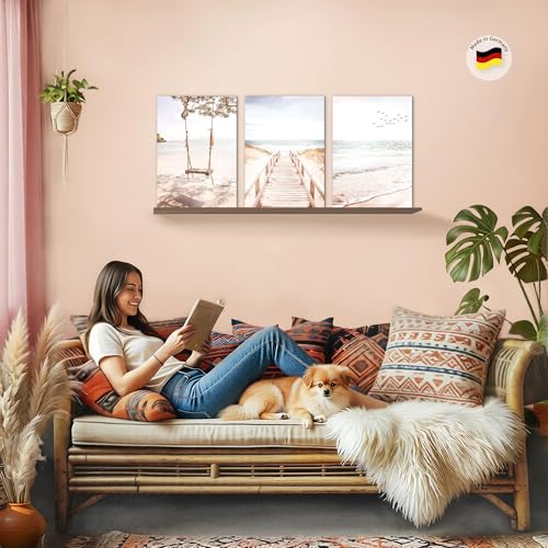 Tableaux plage mer boho beige pour habiller un grand mur vide sans cadre requis