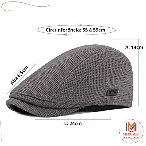 Chapeu Boina Masculinas Italiana Top Linda Envio Imediato Cor:Cinza e Azul;Tamanho:Ajustável