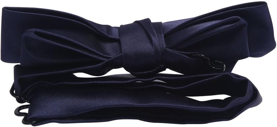 Men‘S Solid Color Adjustable Length Pre Bow Tie,Double-Deck faux silk Formal Satin,Suitable For Tuxedos And Wedding Parties