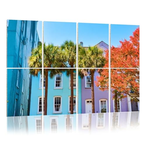 8 Pack Acoustic Foam Panels Sound Proofing Panels colorful row sc tree pictures Acoustic Wall Panel Soundproofing for Livingroom Nursery Room 48x32 Home Decor