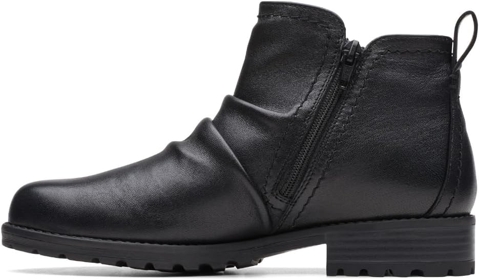 Clarks Unisex Aspra Walk WP Sneaker, Black Leat, 0 US Women - Image 4