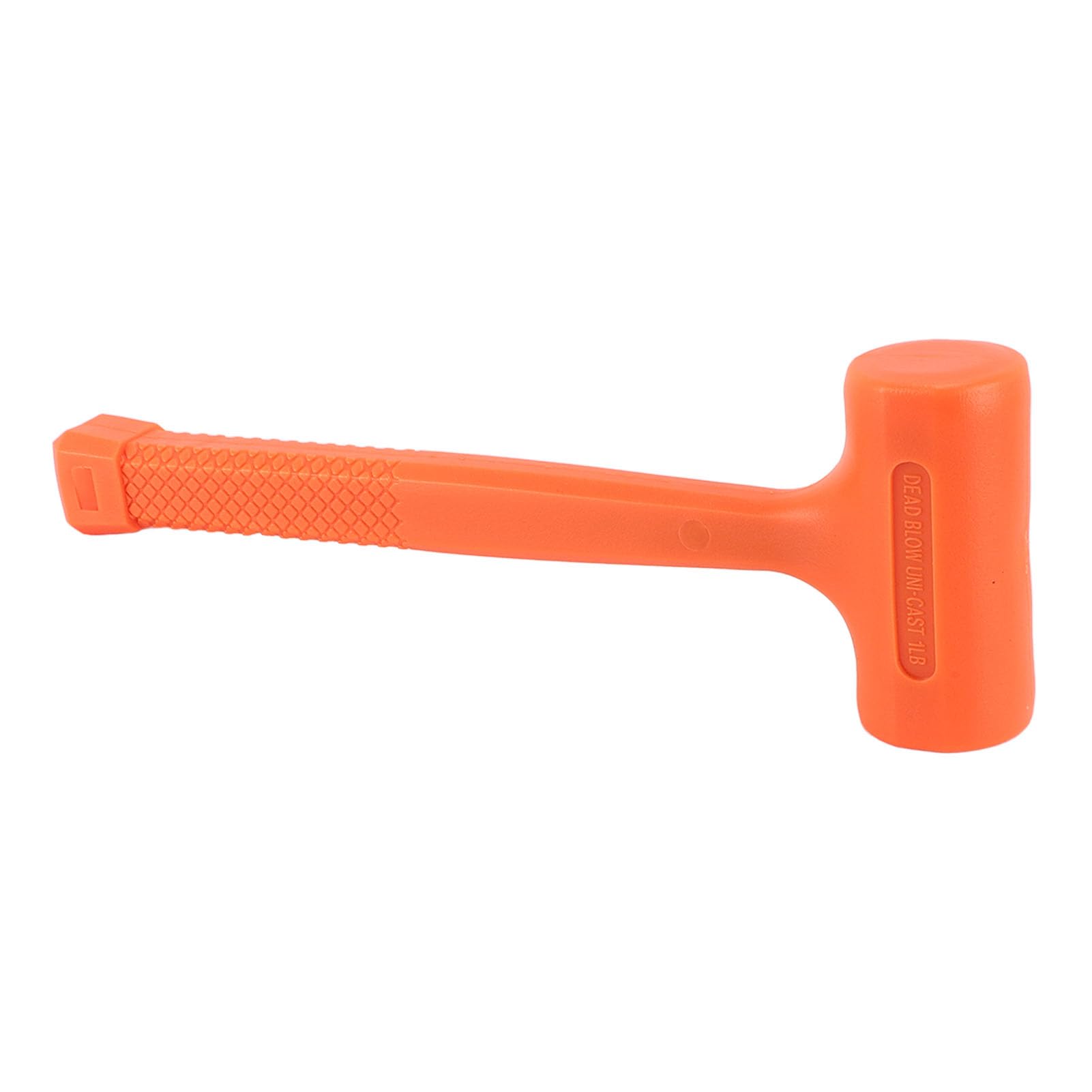 Orange Dead Blow Mallet, Multifunctional Dual End Steel Core Rubber Hammer for Tile Laminate Flooring Installation, with High Leverage Design Ergonomic Handle, Camping Tent Stakes
