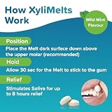 Xylimelts : Suche usta 40 tabletek przylegających do ciała ze słodką miętą | Łagodzi suchość w jamie ustnej w dzień i w nocy | Działanie do 8 godzin | Bez cukru, ksylitolu | dyskretny i naturalny |