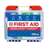 Be Smart Get Prepared 110 Pc First Aid Kit - Home, Car, Office, Travel, FSA
