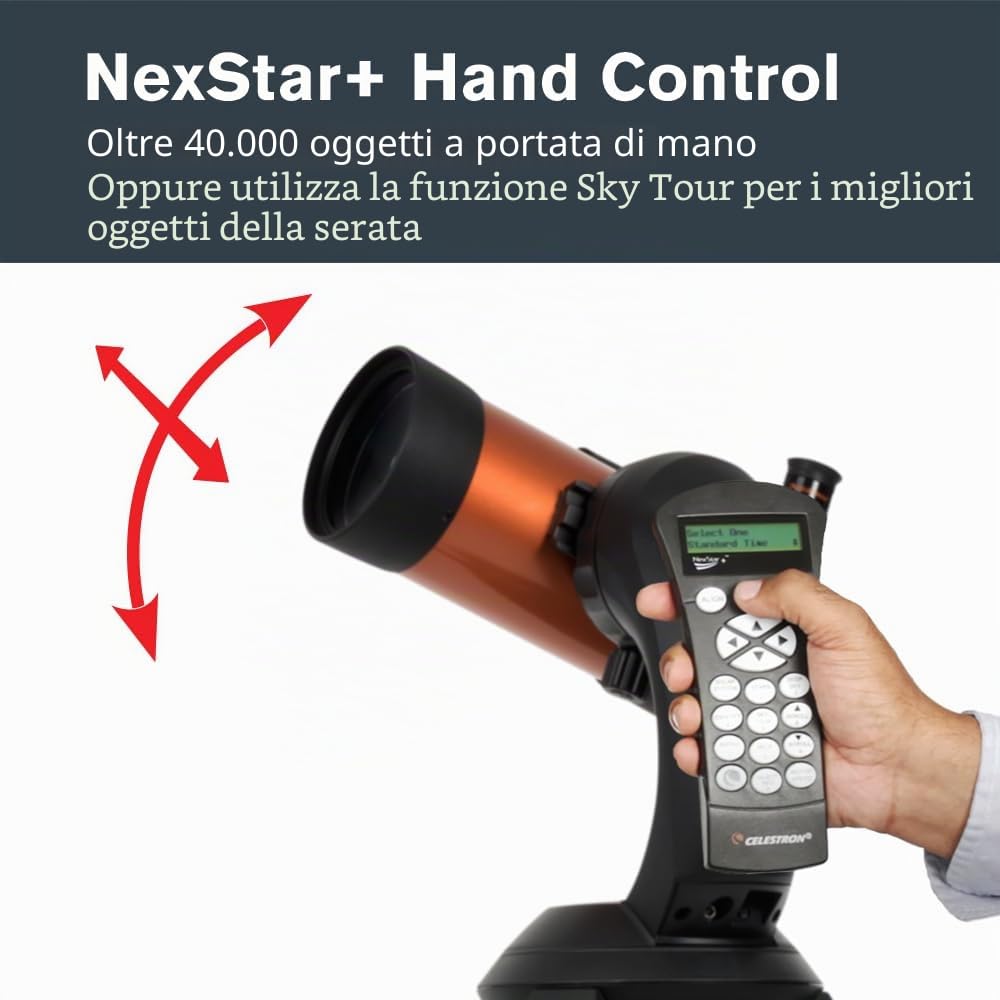 Celestron 11049 NexStar 4SE Telescopio Maksutov-Cassegrain computerizzato con montatura completamente automatica, tecnologia SkyAlign e rivestimento XLT, nero/arancio
