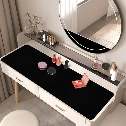 Leather Desk Pad Mat, Large Black Desk Mat, 47.2" x 16.9" | Non-slip and Waterproof Computer Mat, Desk Protector for Office/Home, Desk Accessories — view 6