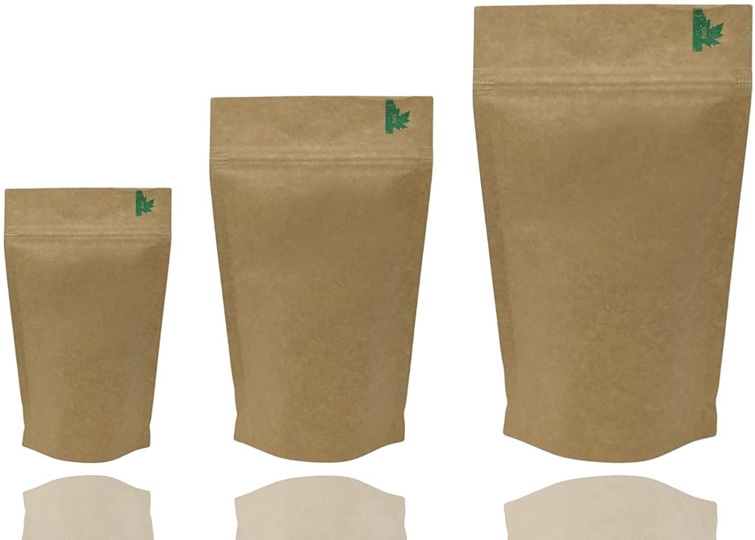 Jamo Packaging Solutions Brown Jamo Solutions | 50Pcs, 250Ml | Fully Biodegradable Natural Bio Stand Up Sealable Pouch Grip Heat Seal (110X185mm)