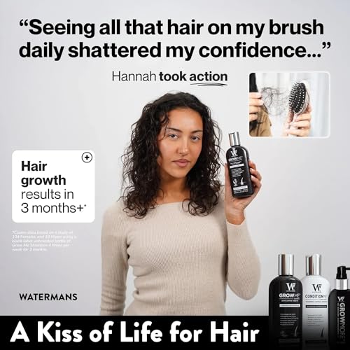 Grow Me Haarwachstums-Shampoo – nicht nur ein Koffein-Shampoo, wir enthalten Biotin, Arganöl, Rosmarin, Niacinamid. Haarverdichtungsbehandlung für Frauen und Männer mit fortschreitender Ausdünnung.