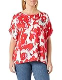 Nachhaltiges Material Taifun Damen Blusenshirt mit floralem Allover-Print überschnittene Schultern, Kurzarm floral Rose Kiss Gemustert 44