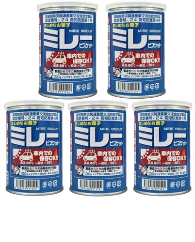 【5個セット】野村煎豆加工店 車載用 ミレービスケット 100g 賞味期限4年半保証 まじめなお菓子 ノンフライ 非常食