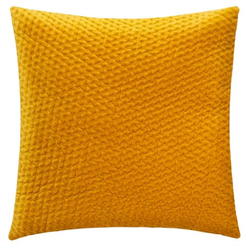 Atmosphera - Coussin Dolce - Velours - Jaune Ocre - 40x40 cm