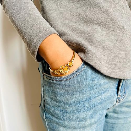 Image of Fashion 18K Gold Plated Flower Arm Band Cuff Bracelet