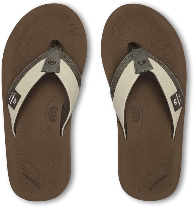 NEW COBIAN men\'s roca rise leather strap flip-flop sandals in cream Cobian Roca Rise Sandal main image 2