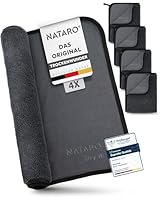NATARO® 4 Stück Fast Dry it. Premium Trockentuch für Duschkabine, Auto, Haushalt, Camping – DAS ORIGINAL – extra saugfähiges Microfasertuch, fusselfrei, kratzfrei Shiny Wipes Tücher 40x50cm