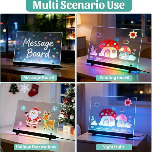 Planche à dessin LED rechargeable acrylique avec 4 modes et marqueurs - 4