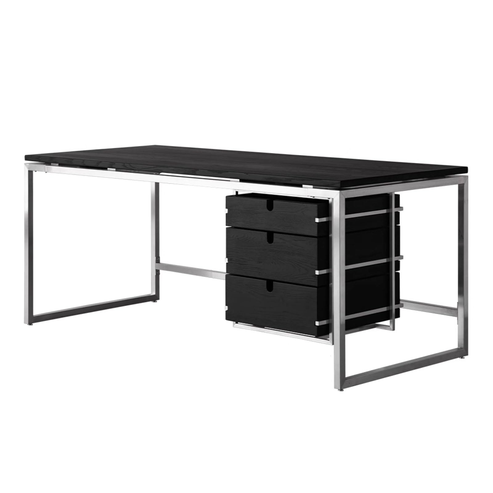 Accueil Bureau Moderne à Domicile avec Cadre en Acier Inoxydable, Style Industriel classeur Suspendu Bureau(L)