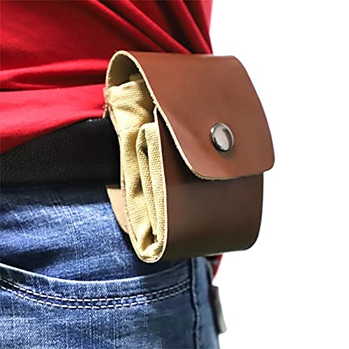 Leather Canvas Pouch,Outdoor Foraging Bag With Drawstring(Collapsible),Belt Bag For Rock Collecting,Picking Up Shells,Mushroom Hunting,Fruit,Vegetables Harvesting Bag(Green) #TOP3