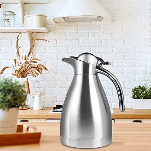 TOSAMZOO 34 oz Food-grade Stainless Steel Thermal Carafe/Double Walled Vacuum Insulated Coffee Pot with Press Button Top, 12+ Hrs Heat&Cold Retention for Coffee,Tea,Beverage etc (1.0L) - Image 8