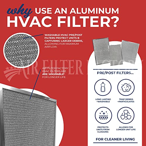 2-Pack Air Filter Factory Replacement For Honeywell F50F1032, F300E1027, 50000293-003, F300A2020, 203370 Hvac Furnace Aluminum Pre/Post Filters #TOP3