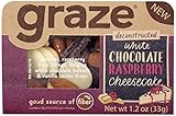 Graze White Chocolate Raspberry Cheesecake Mix with Almonds, Raspberry Fruit Strings, White Chocolate Buttons and Vanilla Cookie Drops, 1.2 Ounce Box, 9 Pack