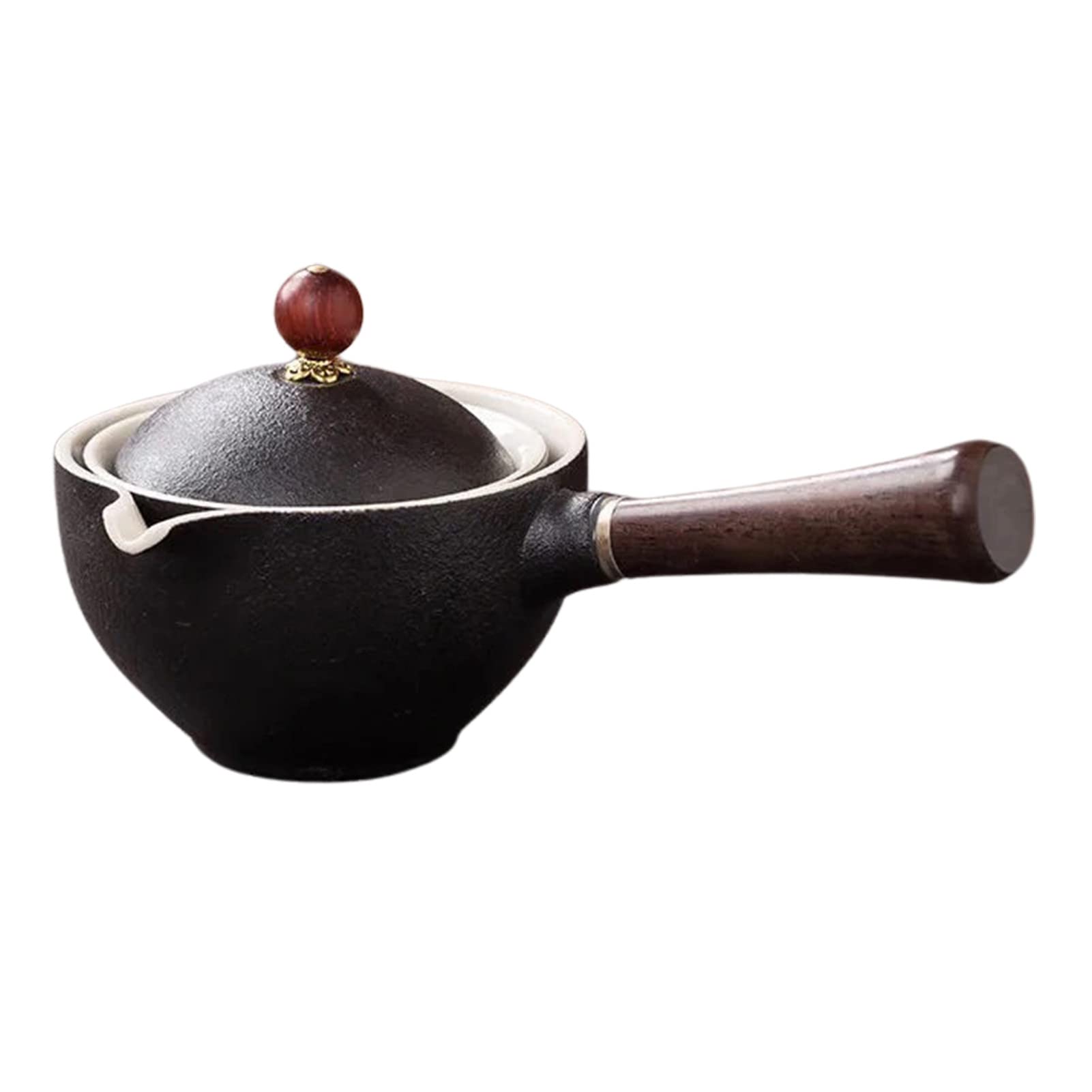 Théière en céramique anti-amertume à infuseur portable rotatif 360