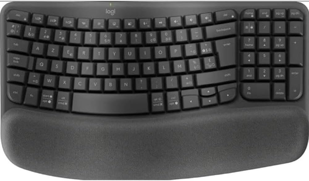 Logitech Wave Keys Keyboard Rf Wireless + Bluetooth Azerty, W128853316 (Wireless + Bluetooth Azerty Belgian Graphite)