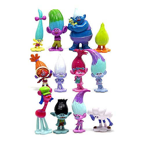 Troll Toys Set of 12,Mini Trolls Figures Poppy Troll Doll for Kids Party Supplies,Poppy and Branch and More