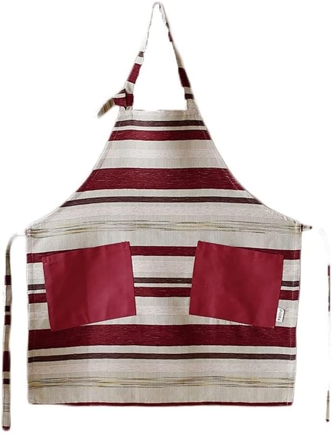 Chef Aprons for Men Women with ，Kitchen Bib Aprons Striped Adjustable Blended Thickened Sleeveless Apron with Pockets for Modern Kitchen Household Unisex Pinafore