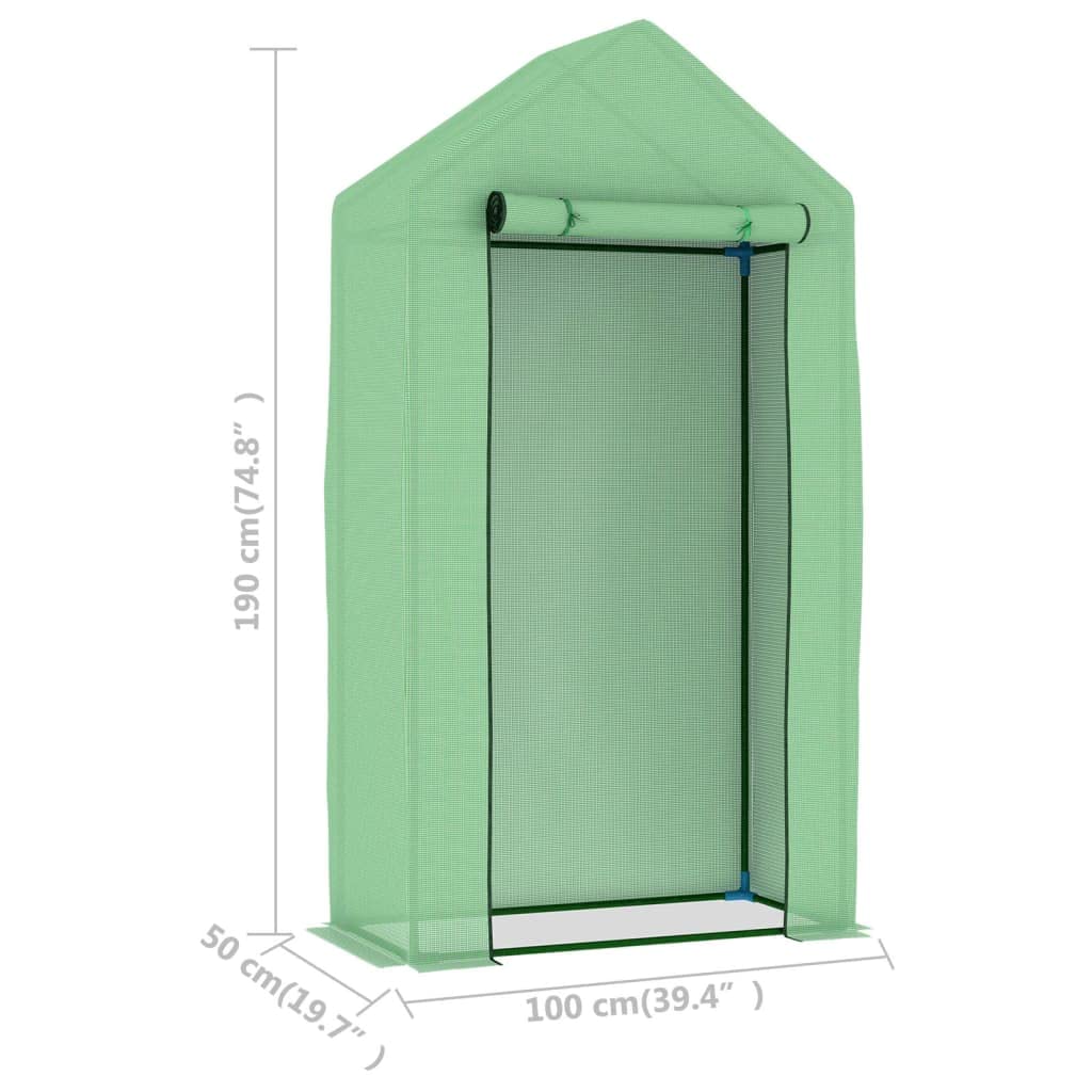 Mangloder - Invernadero con estructura de acero, 0,5 m², 100 x 50 x 190 cm, tienda de campaña con malla de polietileno de 170 g/m², para balcón, terraza, vivero y protección de plantas
