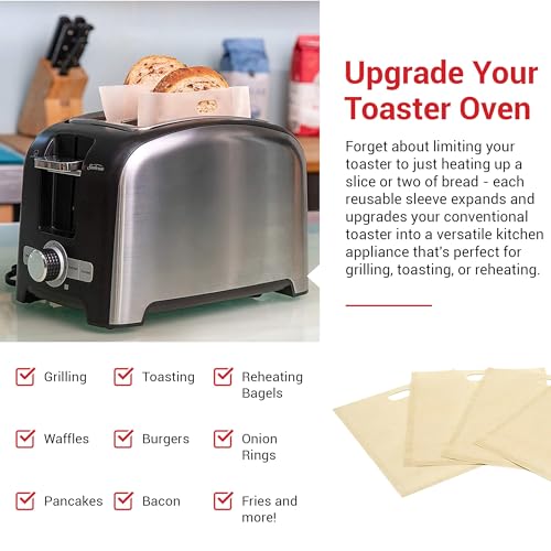 image for Cooks Innovations Reusable Toaster Bag - Toaster Bags for Grilled Chee