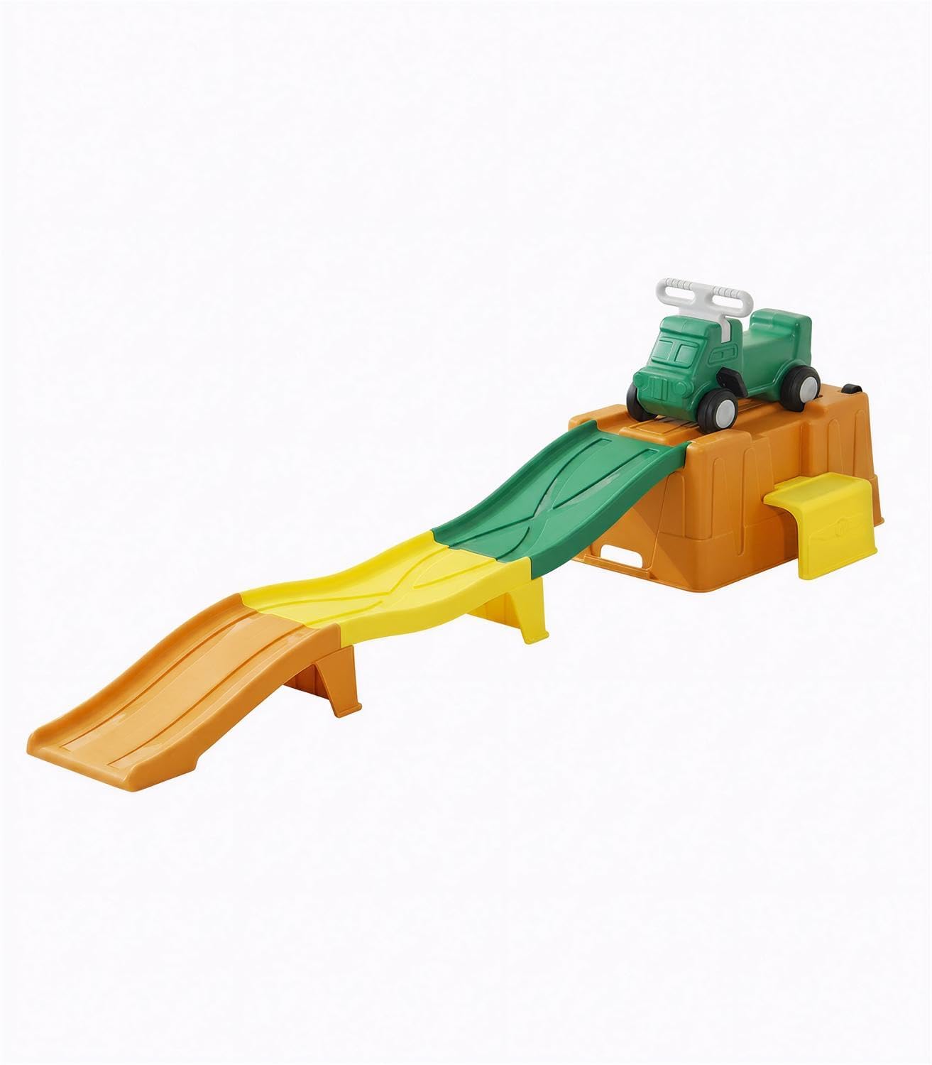 Kids Roller Tray Ride-On Track Set with Car, Up & Down Slide Climber — image 1