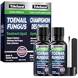 Tobcharm Toenail Fungus Treatment : Nail Fungus Treatment Extra Strength with Tea Tree Oil - Fast Acting Fungal Nail Solution with Undecylenic Acid for Toenails and Fingernails (2pack, 1.02fl oz each)