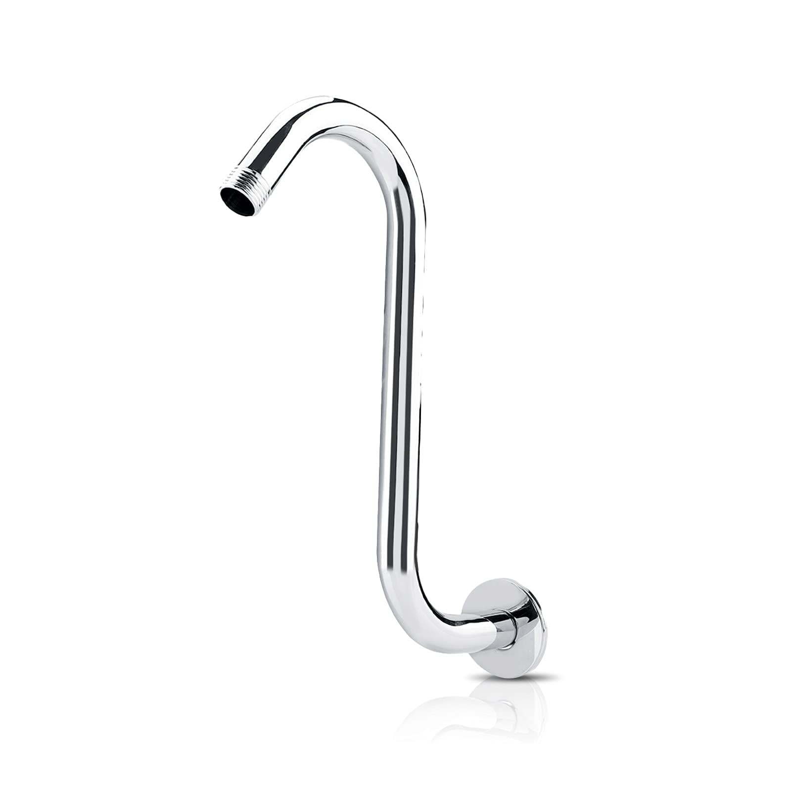 Agatige Men's Silver Shower Head Riser Pipe, 8 Inch S Curved Shower Head Extender, Stainless Steel S-Shaped Shower Extension Arm Household Bathroom Accessories, Standard 1/2 Inch Thread
