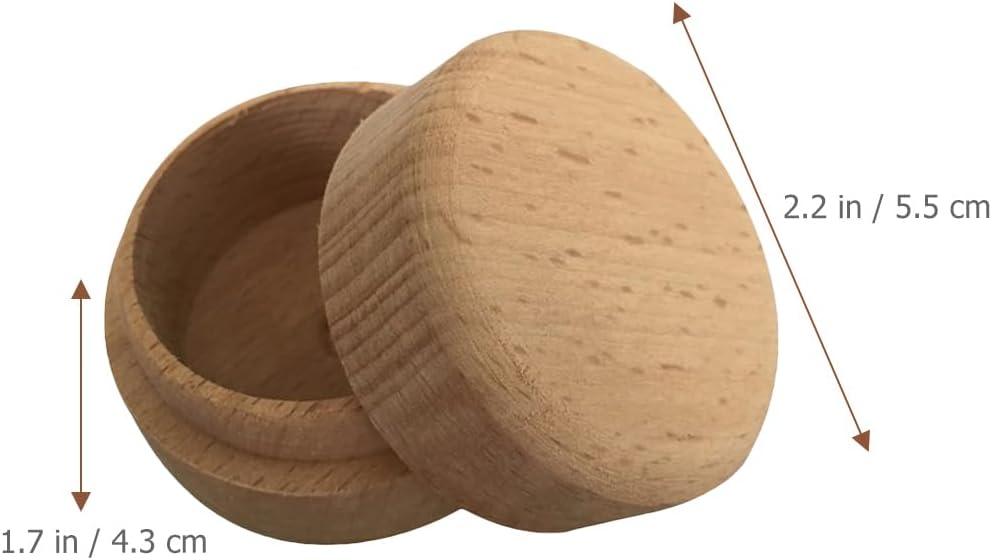 ARTIBETTER Small Boxes 3pcs Round Wooden Ring Boxes with Lid Small Earring Display Box Wooden Keepsake Box for Jewelry Earrings Necklace Proposal Engagement Birthday Wedding Ring Box (Pack of 2)
