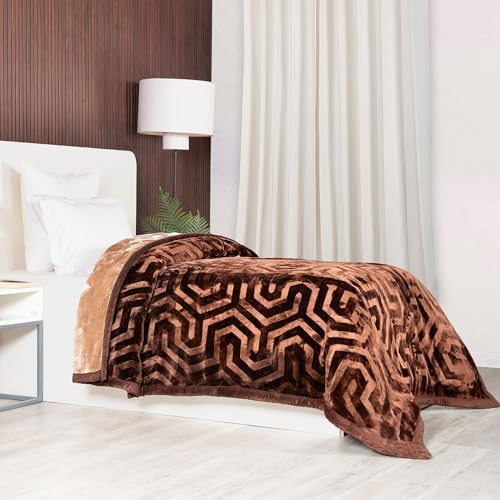 Image of MYTRIDENT Classic Style Me Solid Single Mink Blanket, 4kg, 100% Polyster, Salmon