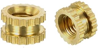 uxcell Knurled Insert Nuts - 100Pcs M3 x 3mm Length x 5mm OD Female Thread Brass Threaded Insert Embedment Nut for 3D Printer