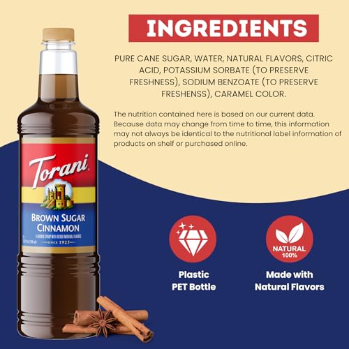 Image of Torani Brown Sugar Cinnamon Syrup 1L with Pump - Lattes & Cocktails