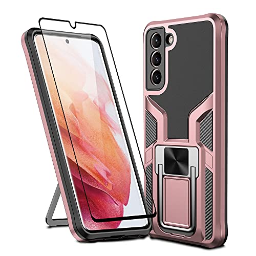 Samsungs22case coque Galaxy S22 protection verre avec béquille de téléphone portable